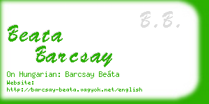 beata barcsay business card